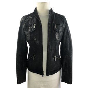 MICHAEL Michael Kors Leather Jacket Black M